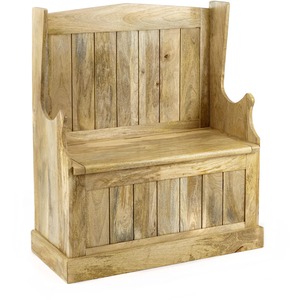 Solid Wood Hall Monks Shoe Bench Seat Storage Oak Finish