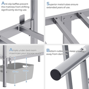 Silver / Double Metal Bed Frame with Cloud Design shot 7825256