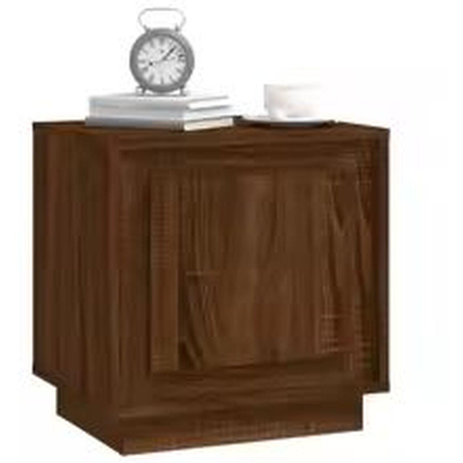 Oak Effect Bedside Cabinet - Brown 45cm