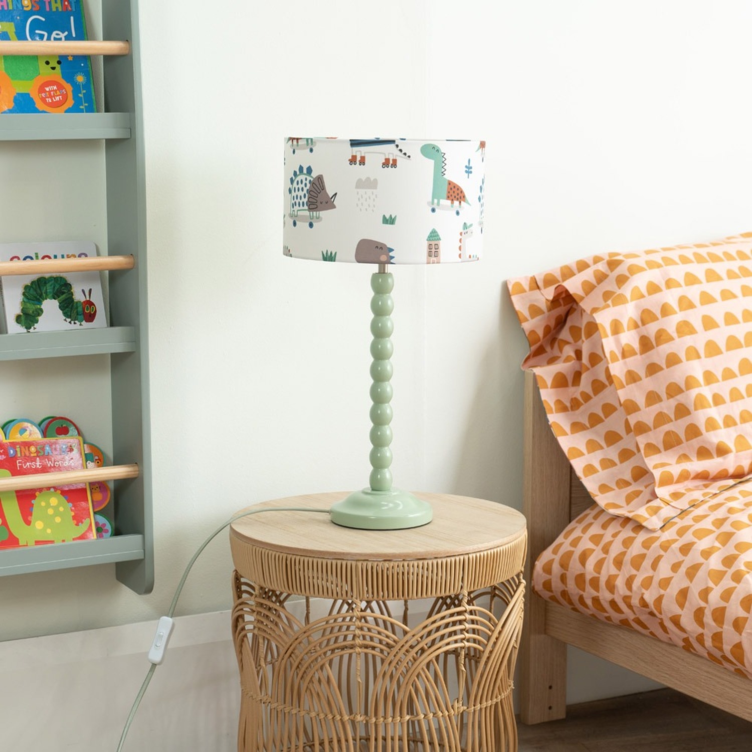 Image of Green Bobbin Stem Table Lamp with&hellip;