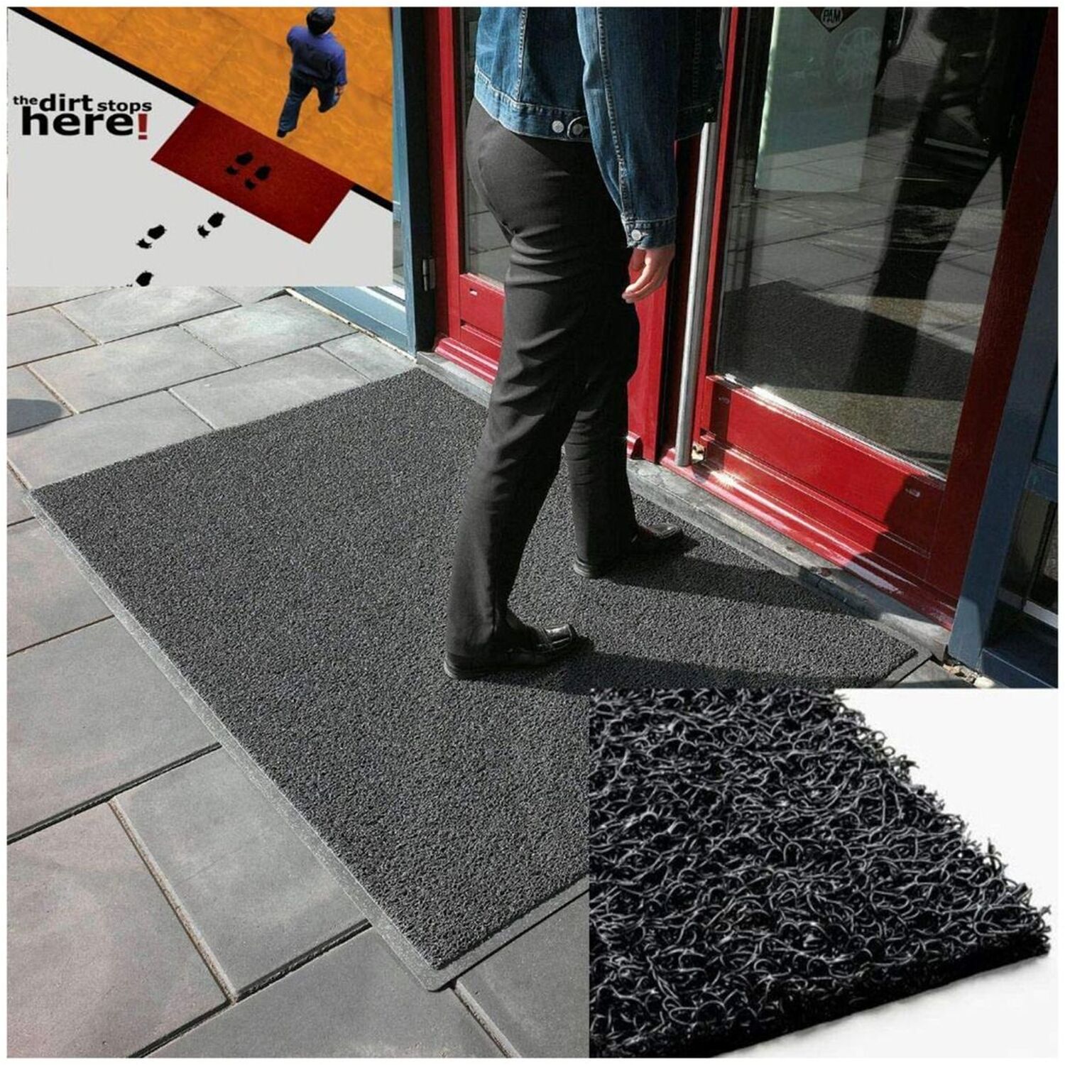 Oseasons Plain Small Doormat - Grey