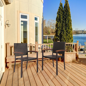 Set of 2 Outdoor Stackable Chairs