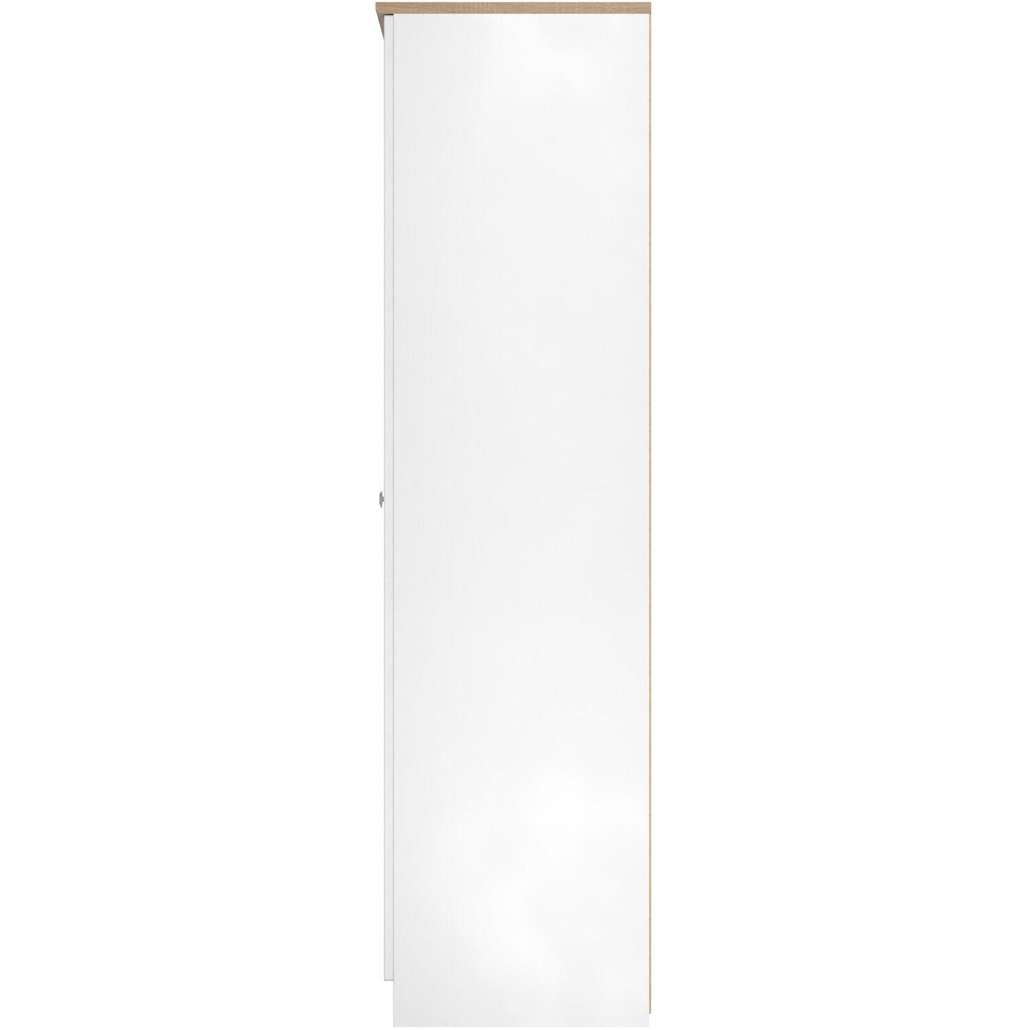 Sussex Ready Assembled Tall Triple Mirror Wardrobe - White Ash Bardolino Oak