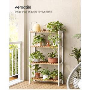 SONGMICS Bamboo Shelf, 4-Tier Storage Shelving Unit