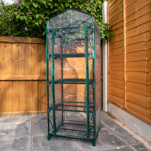 4 Tier Greenhouse with Steel Frame and Removable PVC Cover