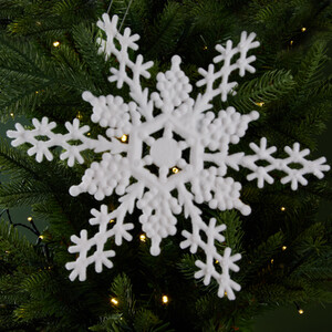 Flocked Snowflake Hanging Decoration