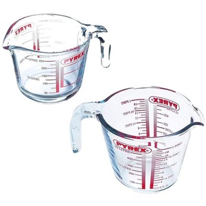0.25L and 0.5L Glass Measuring Jug Set Kitchen Measurement Jug