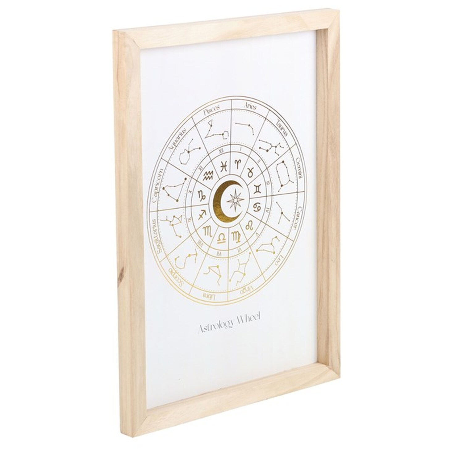 Astrology Wheel Framed Wall Art Print - Off White