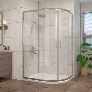 Offset Quadrant Shower Enclosure Sliding Door Chrome 120cm Wide