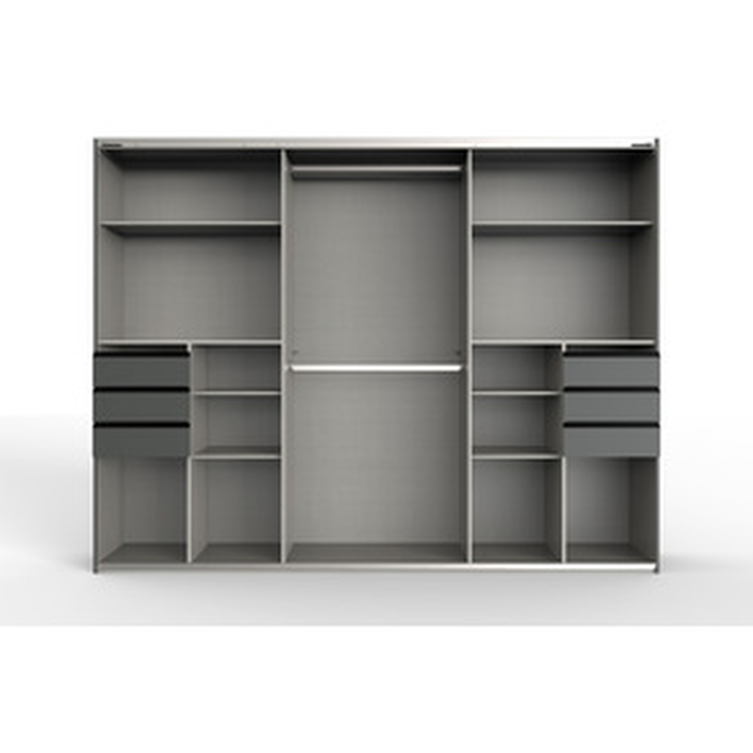 Saigon Solo Sliding Wardrobe - Grey 270cm Grey
