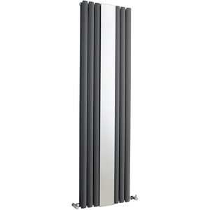 Vertical Double Panel Radiator with Mirror Anthracite 1800 x 499mm