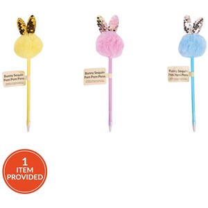 Spring Bunny Fluffy Pom Pom Pen