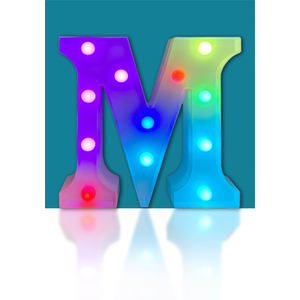St Helens Battery Operated RGB Letter M With Remote Control