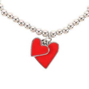 Love Always Beaded Heart Charm Bracelet