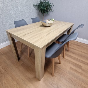 Dining Table set With 4 Grey Chairs