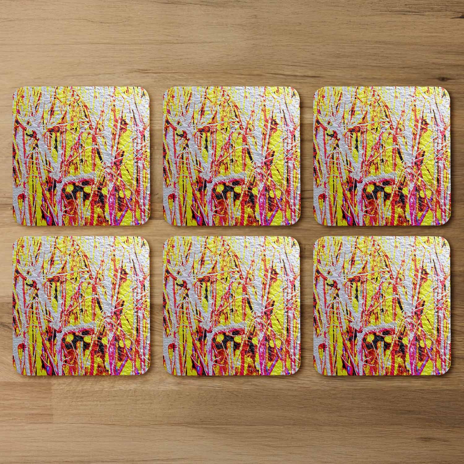 River Thames And Red Branches Coaster - Orange
