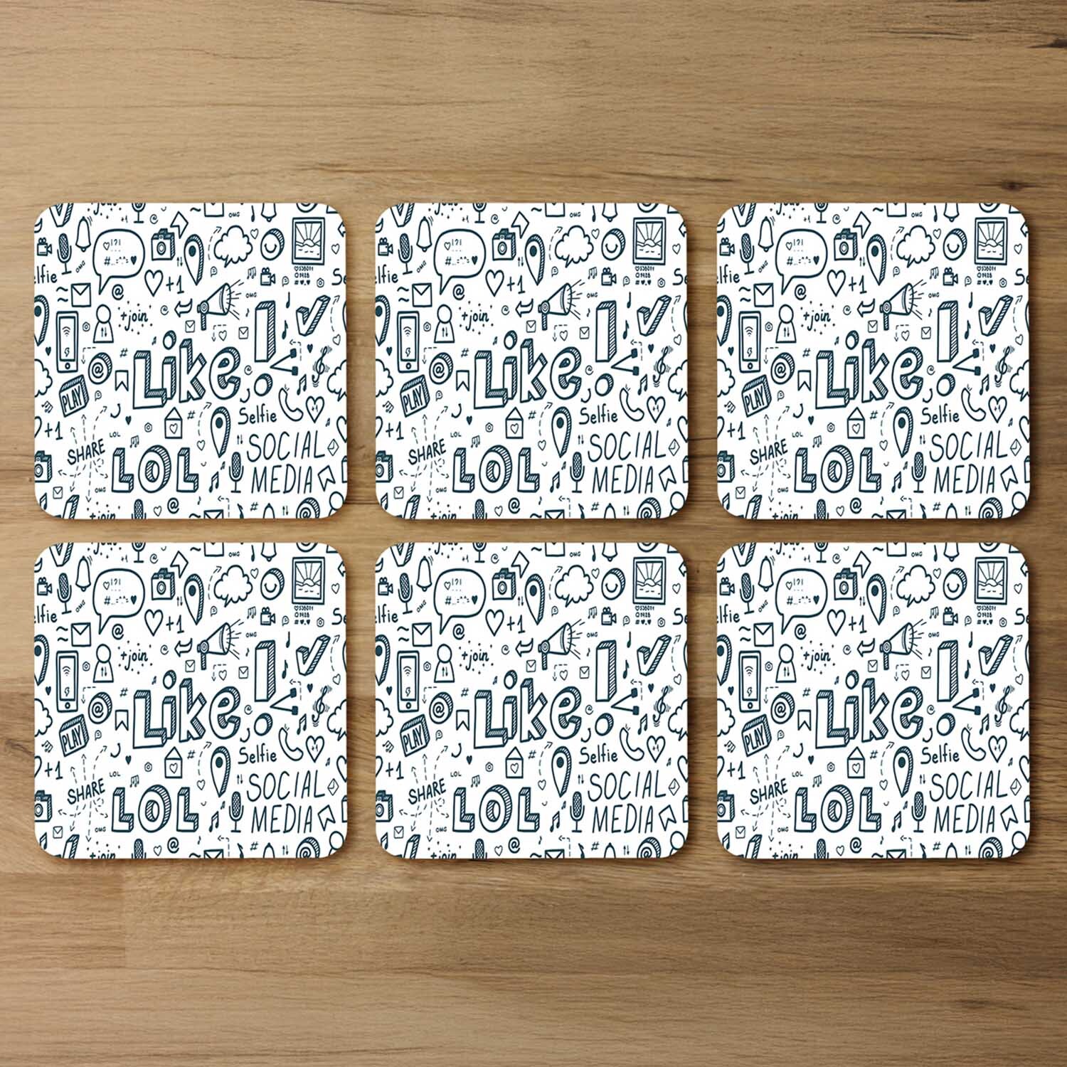 Social Media Coaster - Blue