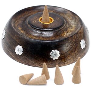 Cone  Stick Burner Asst Design Mango Wood