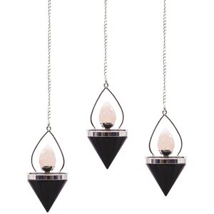 Gemstone Lantern of Life Pendulum Agate  Rose Quartz