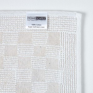 White Cotton Check Border Bath Mat shot 12177144