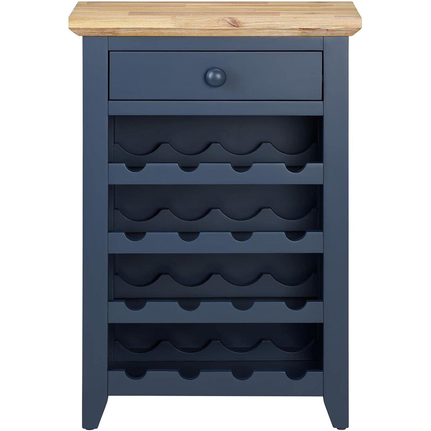 Florence Wine Rack With Drawer - Navy Blue