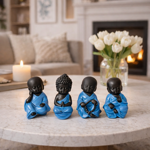 Set of 4 Sitting Buddha Ornaments