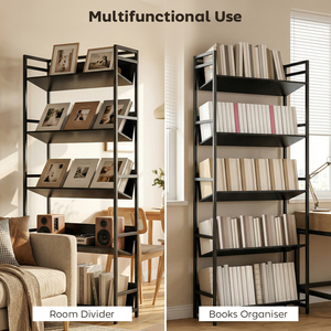 HOMCOM Bookshelf Anti-Slip Design 5-Tier