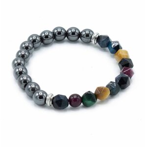 Magnetic Rainbow Faceted Gemstone Bracelet - Sparkling Beaded Jewelry