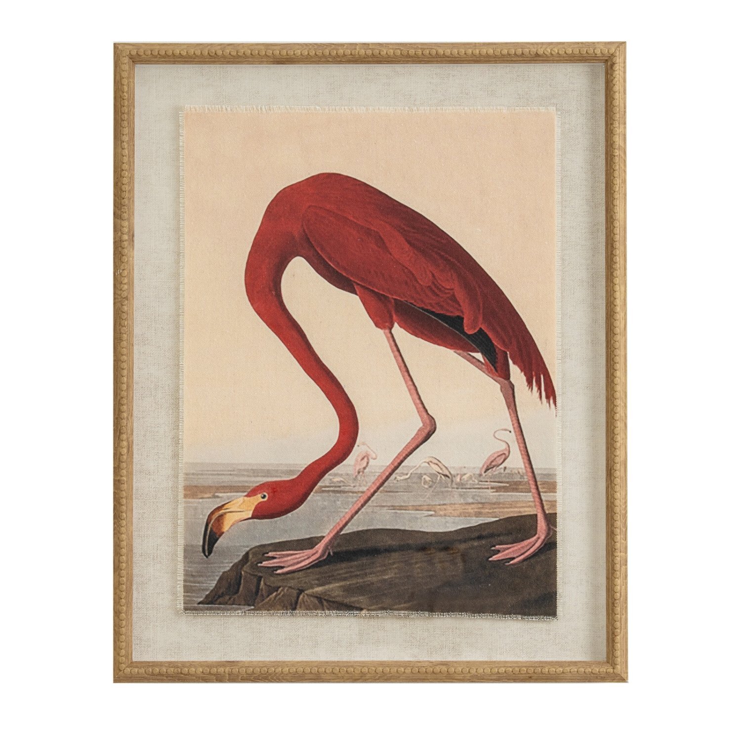 Image of Flamingo Linen Wall Art in Beaded&hellip;