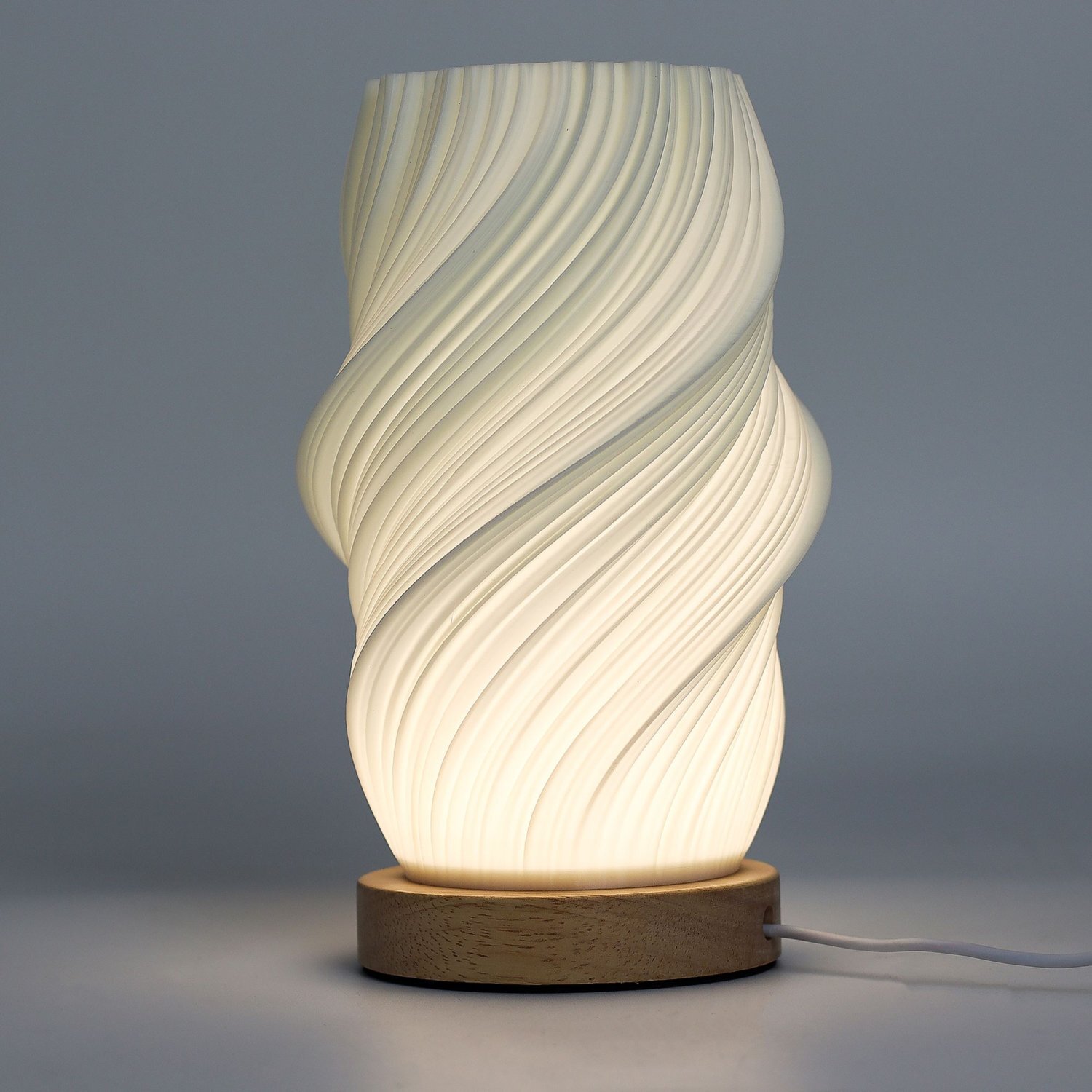Cloud Twisted Usb Lamp Brightness Settings Modern Design - Off White
