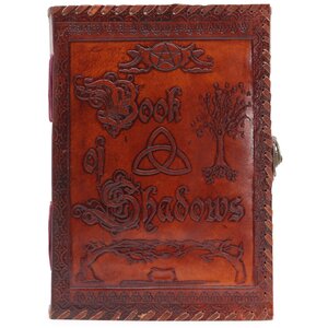 Large Dark Tan Book of Shadows Deckle Edged Pages
