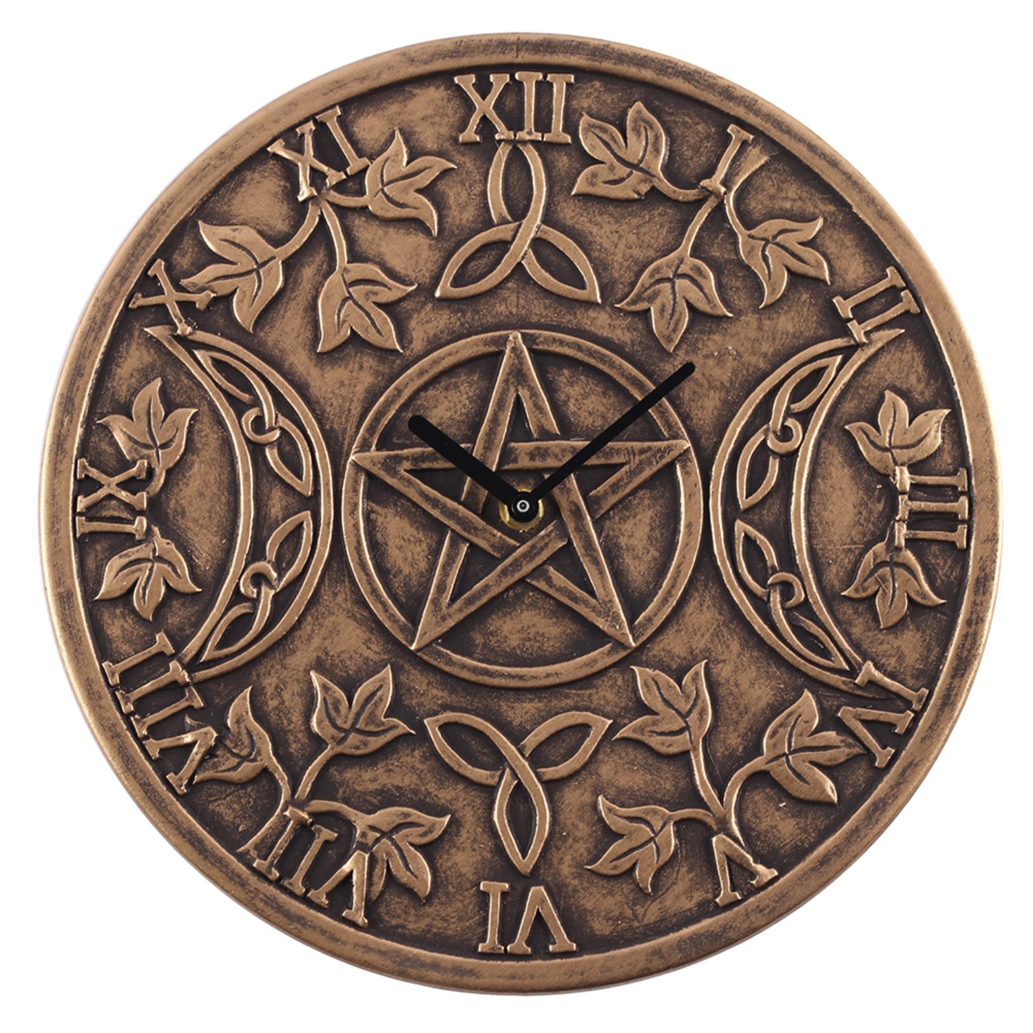 Lisa Parker Terracotta Triple Moon Clock Bronze Effect Wall Decor - Bronze