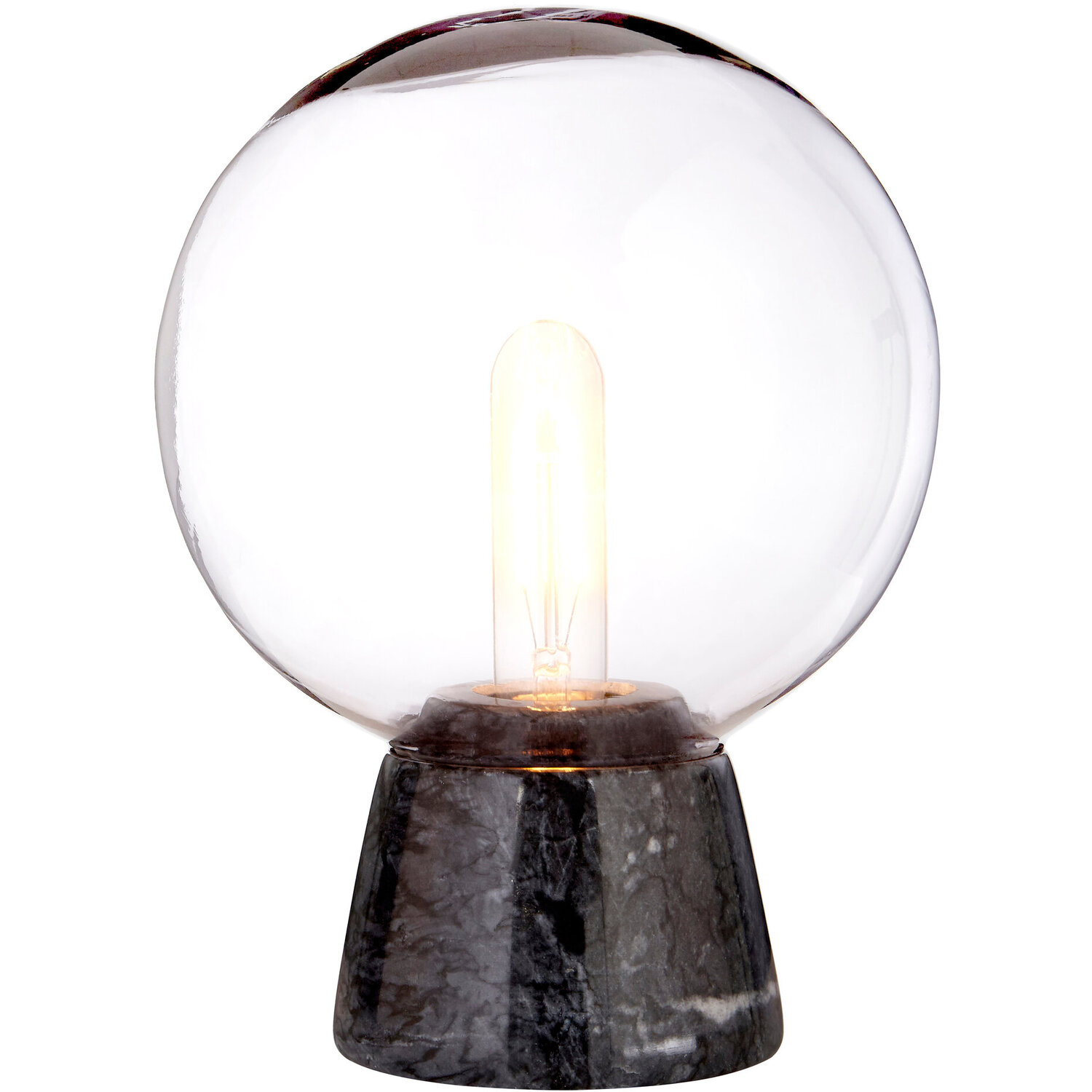 Lamonte Globe Lamp with Black Marble Base - Black