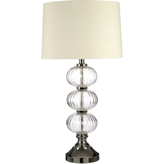 Argi Glass Table Lamp with Cream Shade