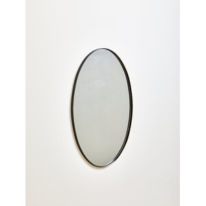 Bisha Small Black Wall Mirror with Gold Edge