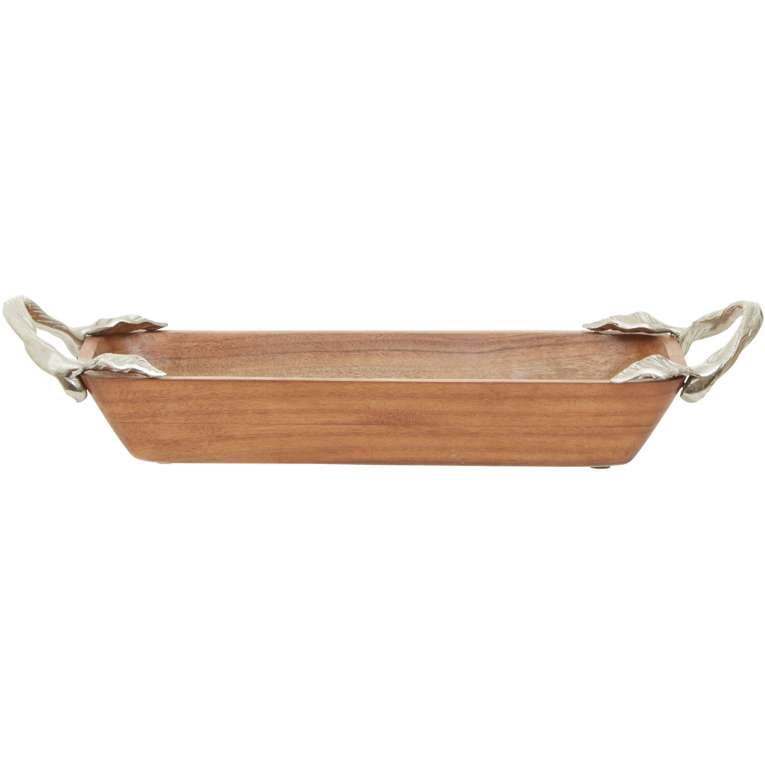 Vine Acacia Wood Small Rectangular Serving Dish - Brown