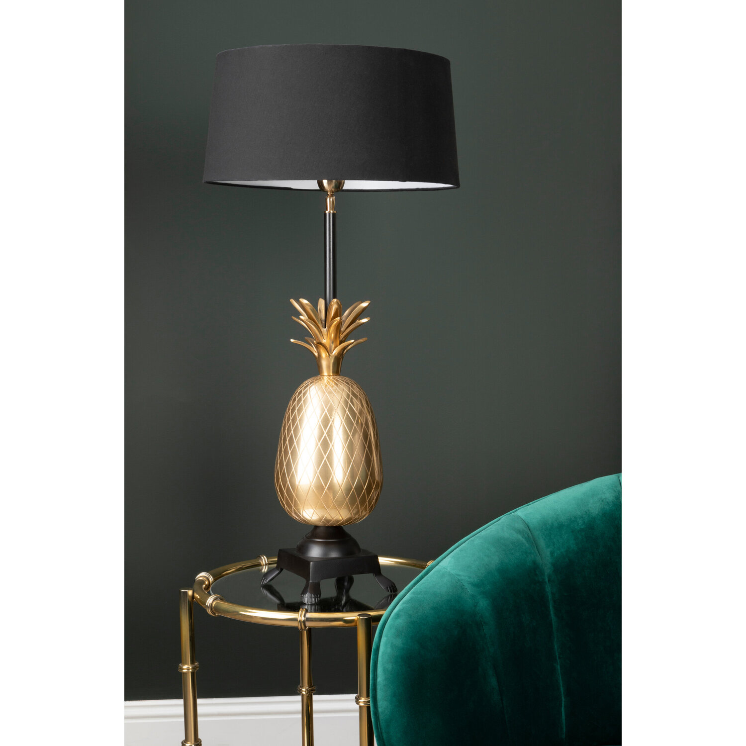 Boho Pineapple Table Lamp - Black