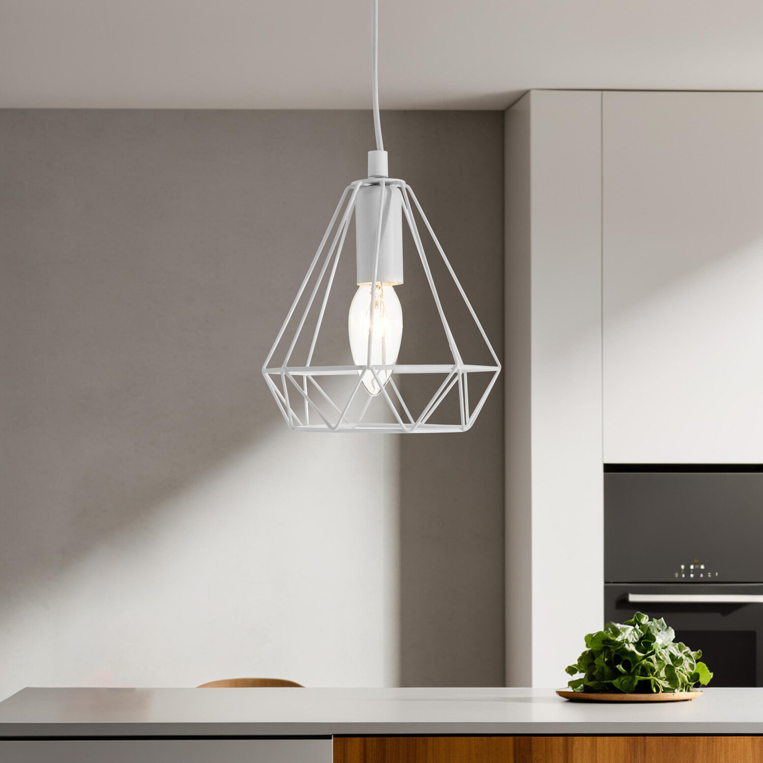 Beli White Metal Wire Pendant Light - White