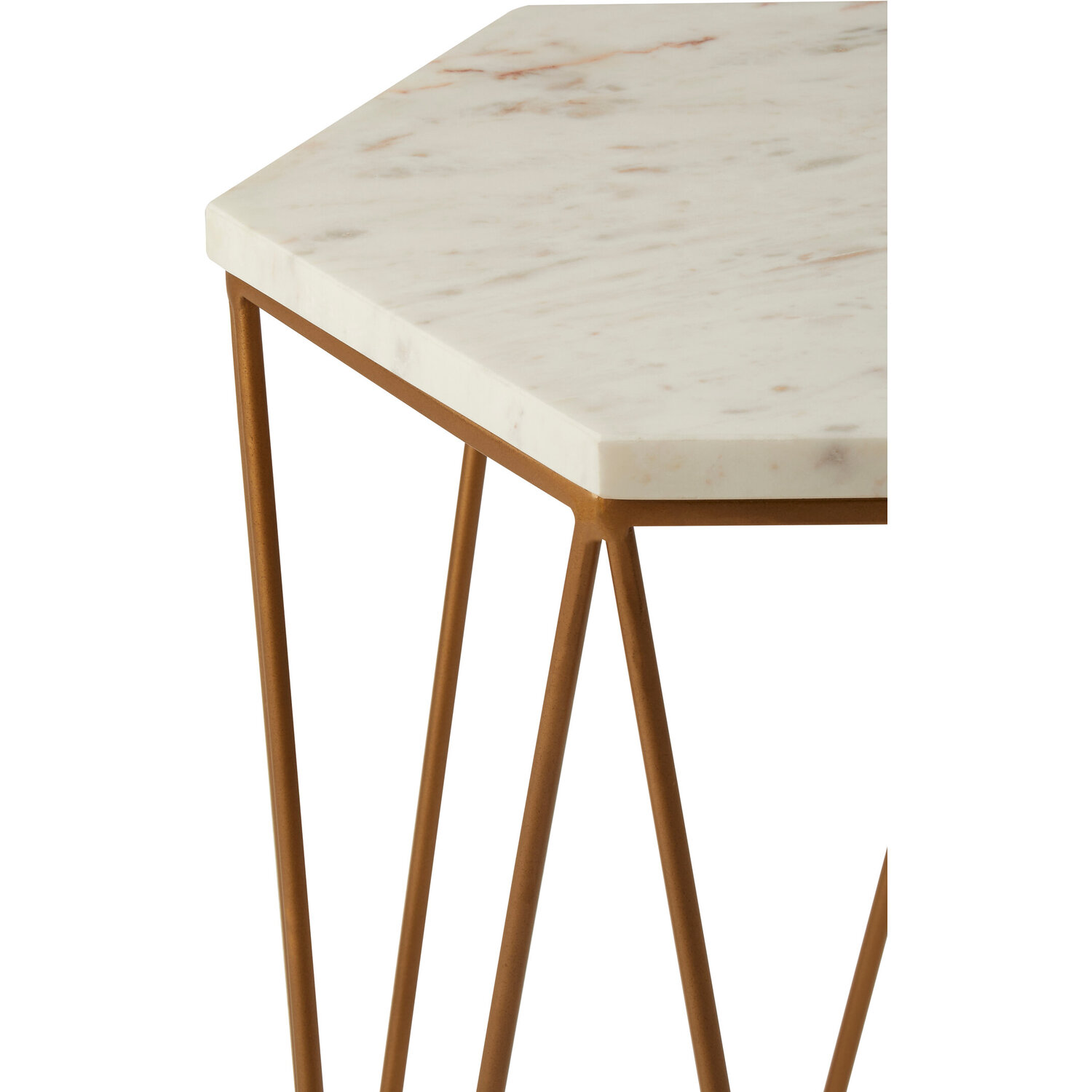 Shalimar Hexagonal Side Table - Gold