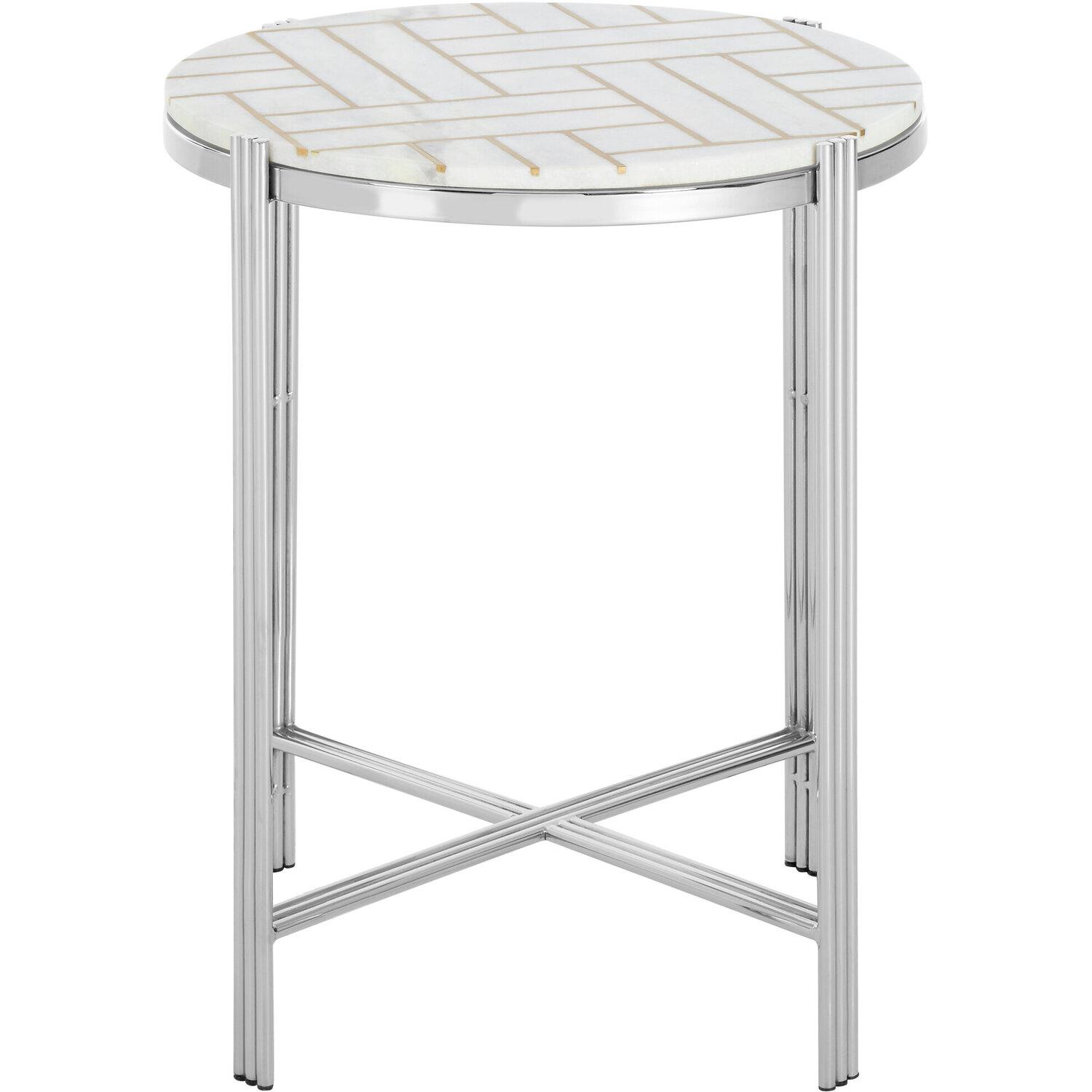 Fifty Five South Eva Marble Top Side Table - White