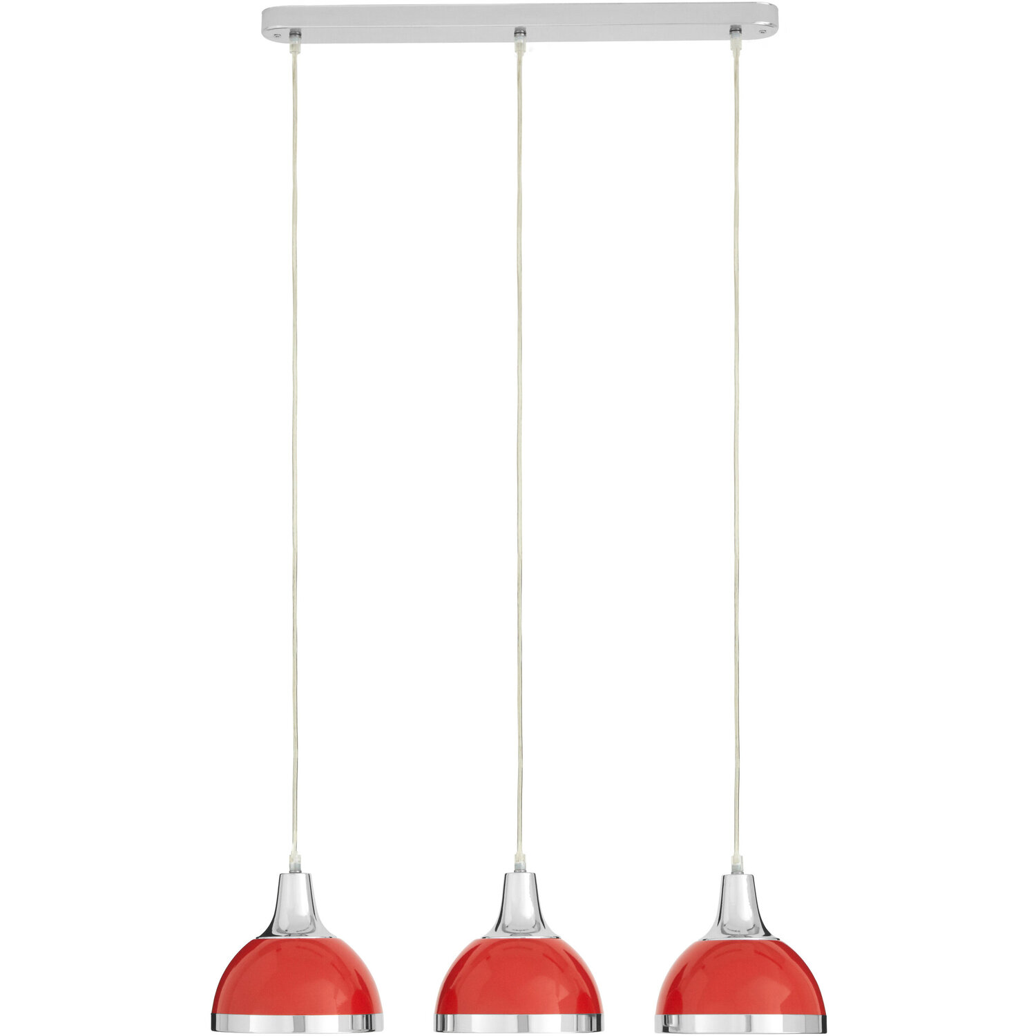 Jasper Red Shade and Chrome Pendant Light - Red