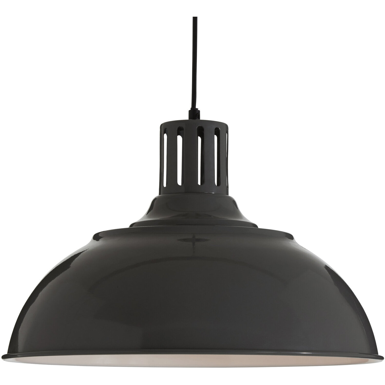 Interiors By Premier Brook Grey Metal Pendant Light - Grey