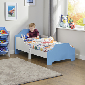 Two Tone Toddler Bed - White & Blue