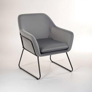 Xander Grey Velvet and Black Frame Accent Chair