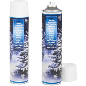 Artificial Fake Snow Spray 600ml - White - Set of 2