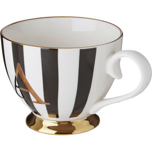 Duchess Black and White Monogram Mug, A