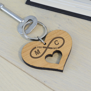 Personalised You & Me Heart Key Ring