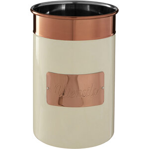 Prescott Cream And Copper Stainless Steel Utensil Holder