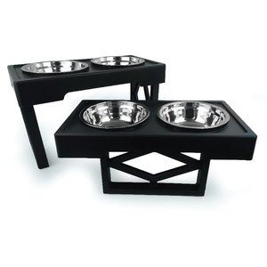 HugglePets Adjustable Double Dog Diner with Slow Feeder