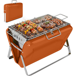 Outsunny Charcoal BBQ Grill Portable with Tilting Grate